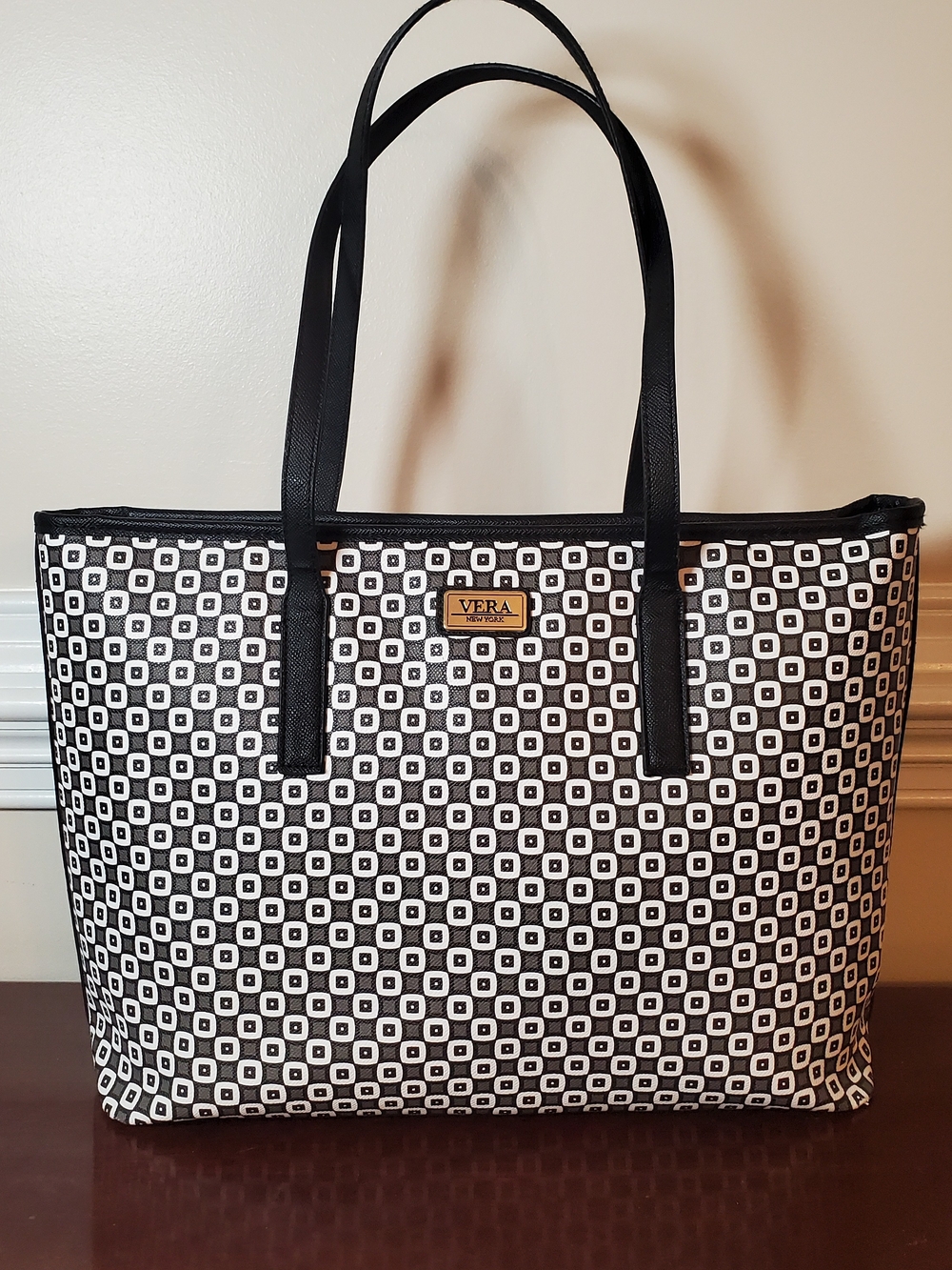 Vera New York - Blue And  Taupe - Geometric - Tote Bag